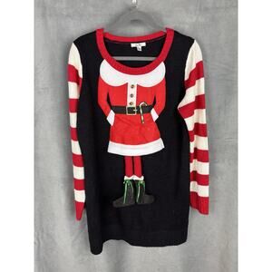 Vintage Isela Ms Claus Christmas Sweater Black Women's Large
